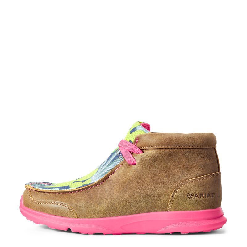 Ariat Spitfire - Western Laarzen Bruin / Mintgroen / Roze Kinderen - 14423-609